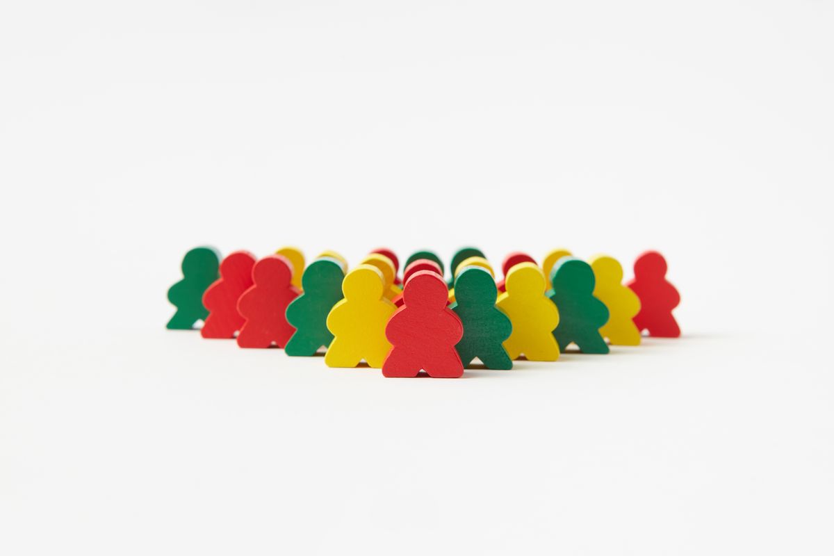 Colorful wooden mini figures